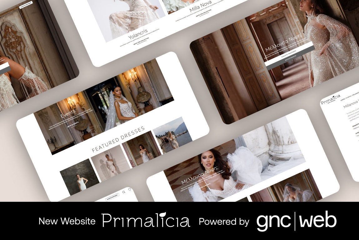 Ο κορυφαίος οίκος νυφικών στην Ελλάδα Primalicia Bridal Designers εμπιστεύτηκε τη GNC Web